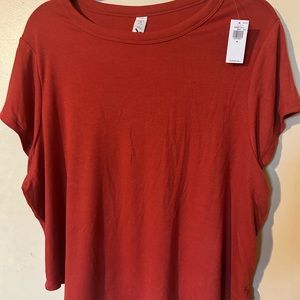 🛍️2/$15🛍️BNWT Old Navy Red Rib Knit Crop Top Plus Size Shirt